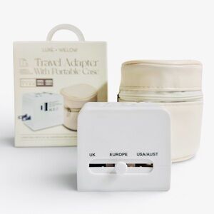 Luxe + Willow Universal Travel Adapter with Case US UK Europe Australia NWT